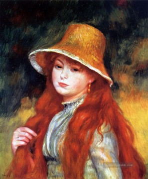 Mädchen mit einem Strohhut Pierre Auguste Renoir Ölgemälde